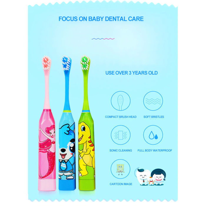 Дитяча електрична зубна щітка, від 3-х років, синя