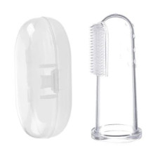 Fingertip children's toothbrush for toddlers + transparent case