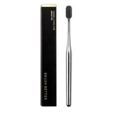 Brush Better Soft toothbrush, Silver, with black bristles