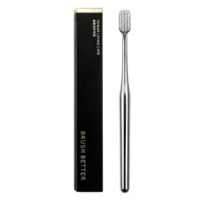 Brush Better Soft toothbrush, Silver, with white bristles