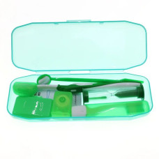 Ортодонтический набор для ухода за брекетами в пенале, зеленый