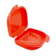 Container for caps, aligners, dentures, Red