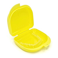 Container for caps, dentures, Yellow