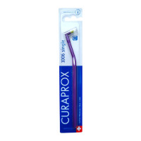 Curaprox Single 1006 Purple Single-Fold Toothbrush with Light Green Bristles
