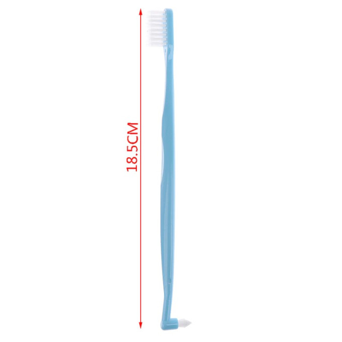 Orthodontic double-sided toothbrush for braces care, pink