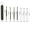 Ear cleaning tool set, black, 7 pcs.