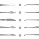 Set of instruments for dental technicians in a case, 10 pcs
