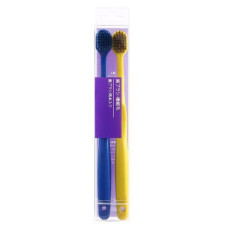 Set of toothbrushes, 2 pcs, blue and yellow