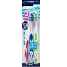 Dontodent Hoch-tief Medium hard toothbrush set, 3 pcs