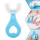 Дитяча U-подібна зубна щітка-капа, з очищенням на 360 градусів, від 2 до 6 років, синя