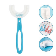 Children's U-shaped toothbrush-cap, with 360-degree cleaning, from 6 to 12 years, blue