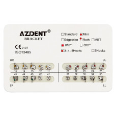 Azdent metal braces Mini Roth, 0.18", 3-4-5 Hooks