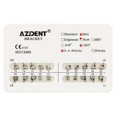 Azdent metal braces Mini Roth, 0.22", 3-4-5 Hooks