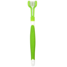 Three-sided toothbrush for dogs, light green