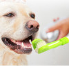 Three-sided toothbrush for dogs, light green