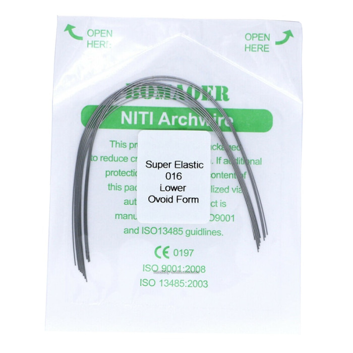 NiTi 0.16 Lower Orthodontic arches, 10 pcs