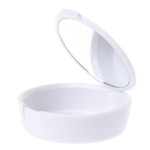 Cap storage container with a mirror, white