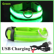 Collar with illumination for dogs on battery XS 28-38 cm, light green