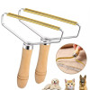 Razor brush for removing pet dander and fur