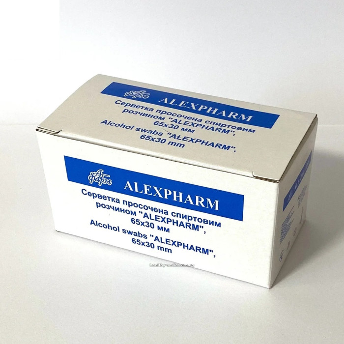 Alexpharm Салфетки дезинфицирующие пропитанные спиртовым раствором, 100 шт.