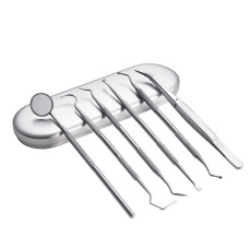 Diagnostic dental tool set made of stainless steel, 6 pcs