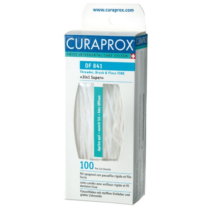 Curaprox 3 in 1 Super DF 841 Nylon dental floss 70cm 100pcs