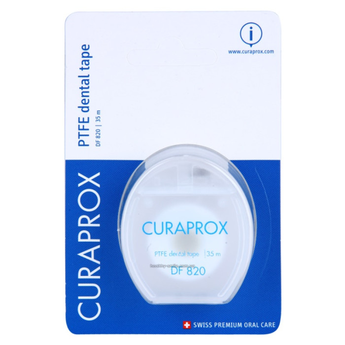 Curaprox DF 820 Зубна нитка тефлоновая з хлоргексидином 35 м