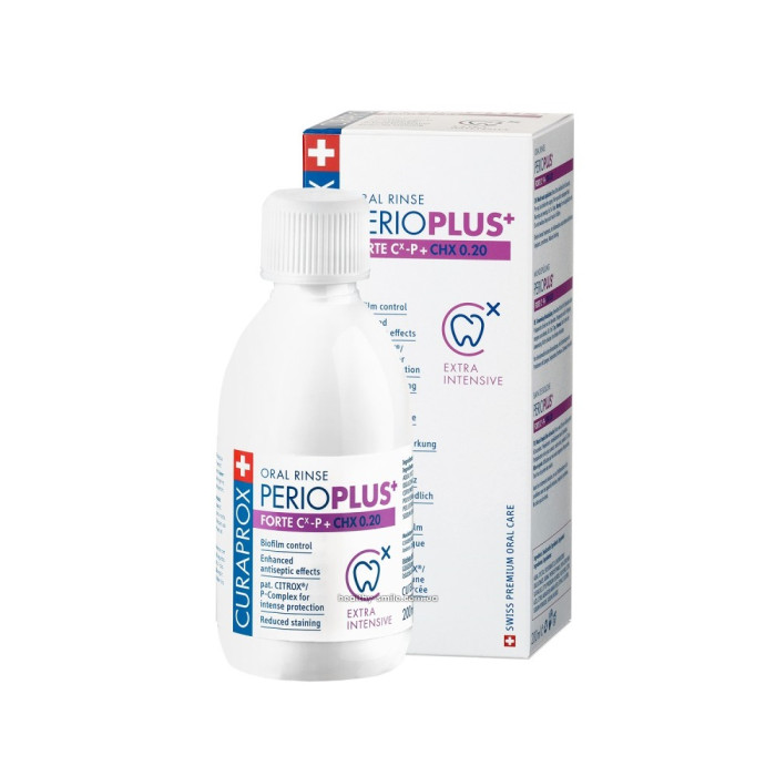 Curaprox Perio Plus Forte Rinse aid containing 0.20% chlorhexidine, 200 ml