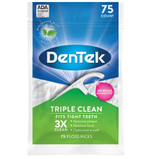 DenTek Triple Clean Флос-зубочистки, 75 шт