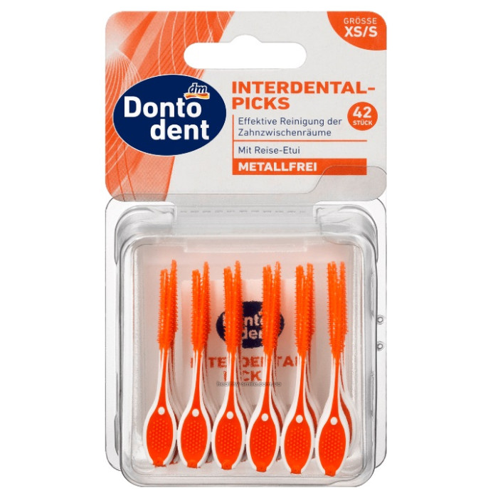 Dontodent Interdental Picks XS (S) Silicone toothpicks, 42 pcs + box