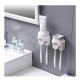 Dispenser, toothpaste dispenser with holder for two toothbrushes, white