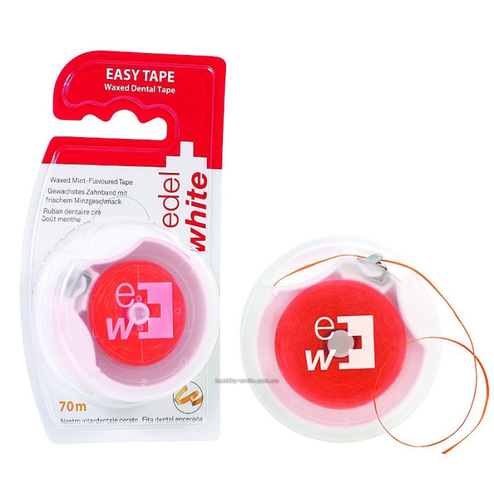 Edel White Easy Tape Вощеная зубная нить флос, 70 м