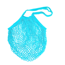 Eco bag made of mesh with long handles, blue