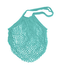 Eco bag made of mesh with long handles, azure blue