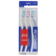 Elgydium Basic Medium Set of toothbrushes, 3 pcs