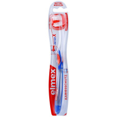 Elmex interX medium Medium stiffness toothbrush with short head, blue