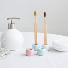 Ceramic stand for toothbrushes light green