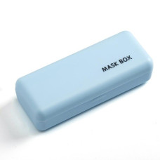 Container for storage of face mask, blue