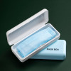 Container for storage of face mask, green