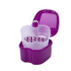 Container for storage of orthodontic structures and removable dentures, Purple