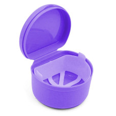 Container for storage of orthodontic structures and removable dentures, Purple