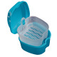 Container for storage of orthodontic structures and removable dentures, Blue