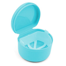 Container for storage of orthodontic structures and removable dentures, Blue
