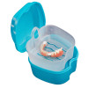 Container for storage of orthodontic structures and removable dentures, Blue