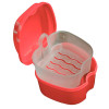 Container for storage of orthodontic structures and removable dentures, Red