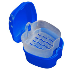 Container for storage of orthodontic structures and removable dentures, Blue