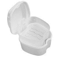 Container for storage of orthodontic structures and removable dentures, White