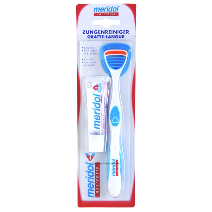 Meridol Halitosis Tongue scraper brush + gel of 20 ml