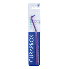 Curaprox Single 1009 Монопучкова зубна щітка для брекетів, фіолетова з синьою щетиною