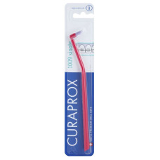 Curaprox Single 1009 Monobundle Toothbrush for Braces, Red with Purple Bristles